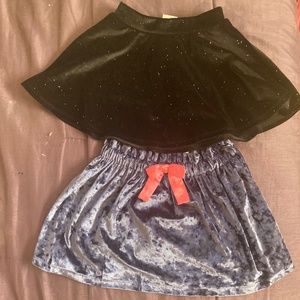 Velvet Velour Girl Skirts Blue Pink Black Glitter 6
